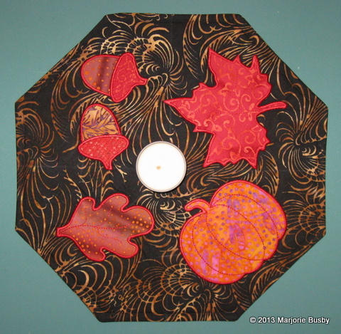 Pot Holder with Fall Leaves and Pumpkins