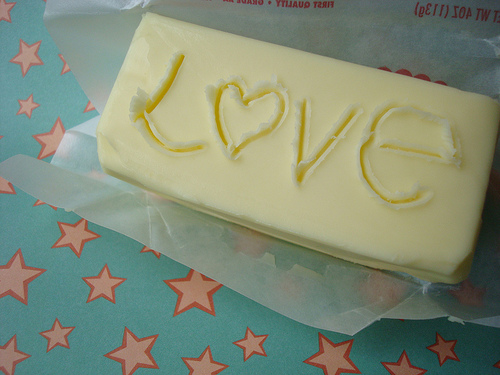 Butter with Word "Love" Etched into It