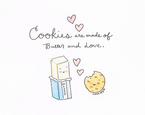 Cartoon of Butter and Cookie in Love