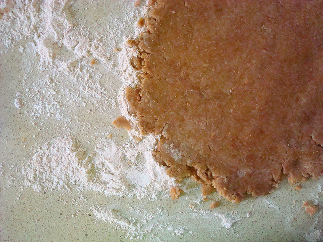 Dough Rolled out on Floured Surface