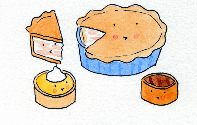 Cartoon of Various Smiling Tarts