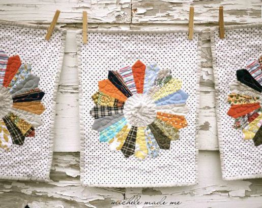 Dresden Placemats Hanging on Clothesline