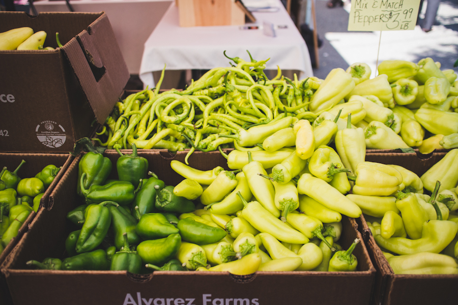 Different Varieties of Peppers in Boxes