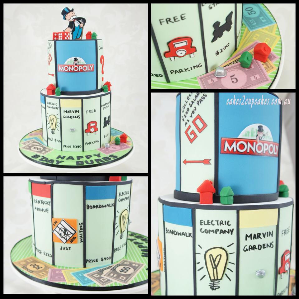 Monopoly-Themed Tiered Cake