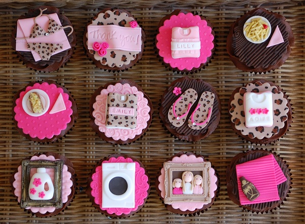 Collection of Cute Pink Personalized Fondant Toppers