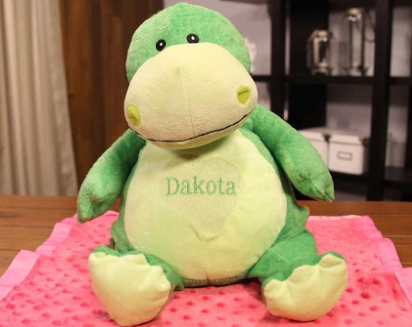 Stuffed Dinosaur Toy With "Dakota" on Belly 