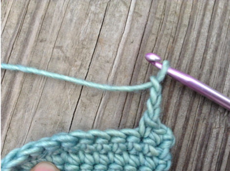 Closeup on Crochet Chain Stitch 
