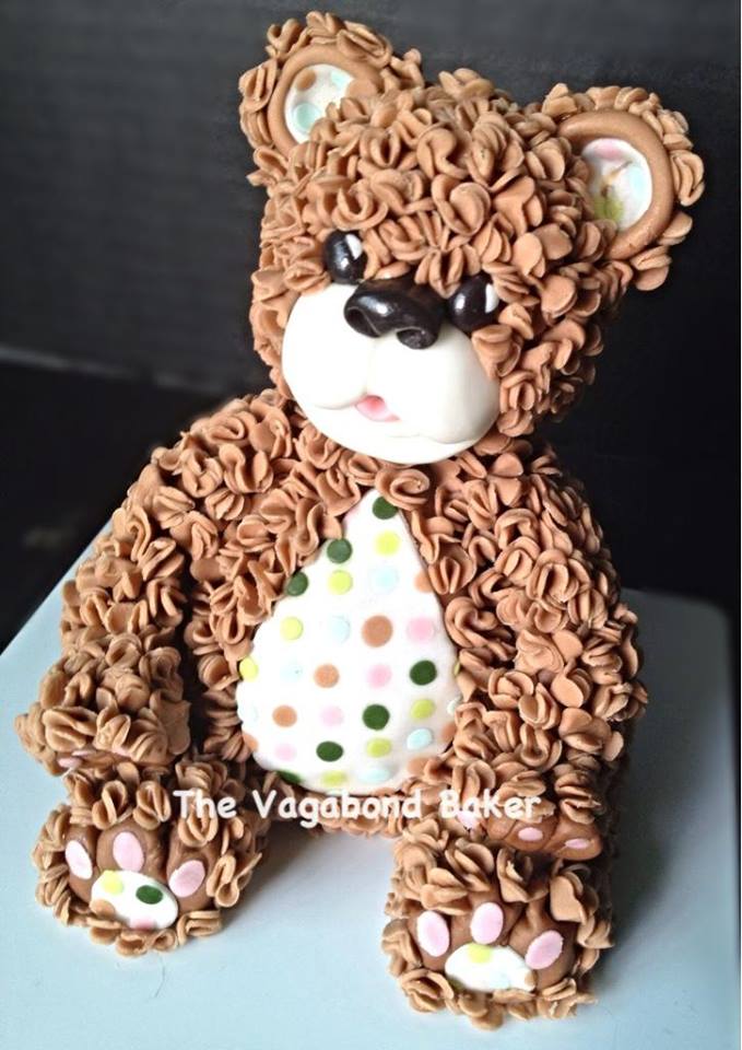 Cake Shaped Like Textured Teddy Bear