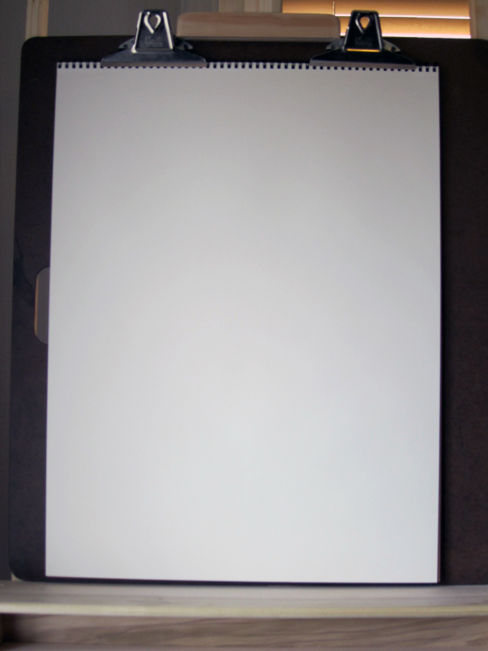 Blank Drawing Pad Attached to Drawing Board