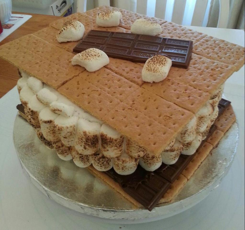 Cake in Shape of Gigantic S'More