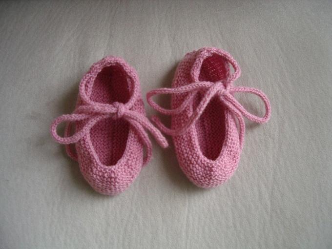 Pink Knit Baby Booties