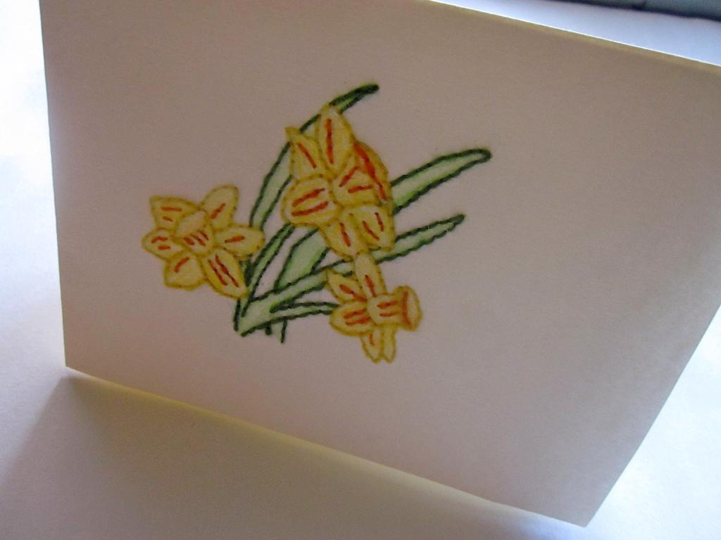 Car Featuring Stitched Yellow Daffodils 