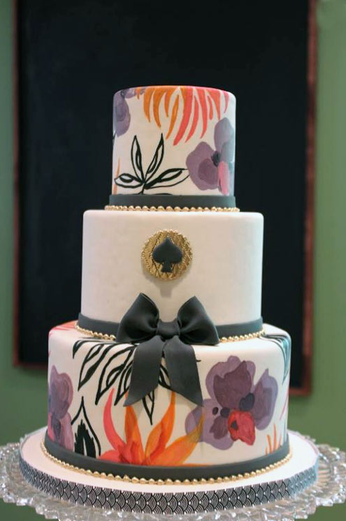 Fashion-Inspired Cake with Colorful Flora Designs