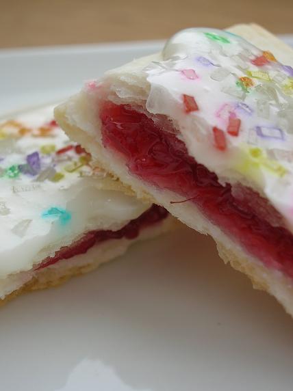 Toaster Pastry Broken in Half, View of Tasty Filling