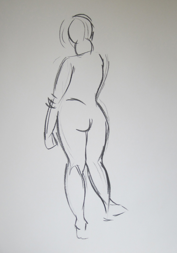 Beginning Sketch of Nude from Behind