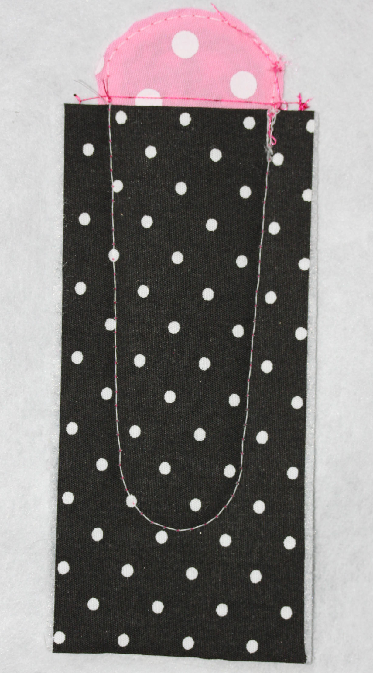 Polka Dot Fabric with Outline Stitch