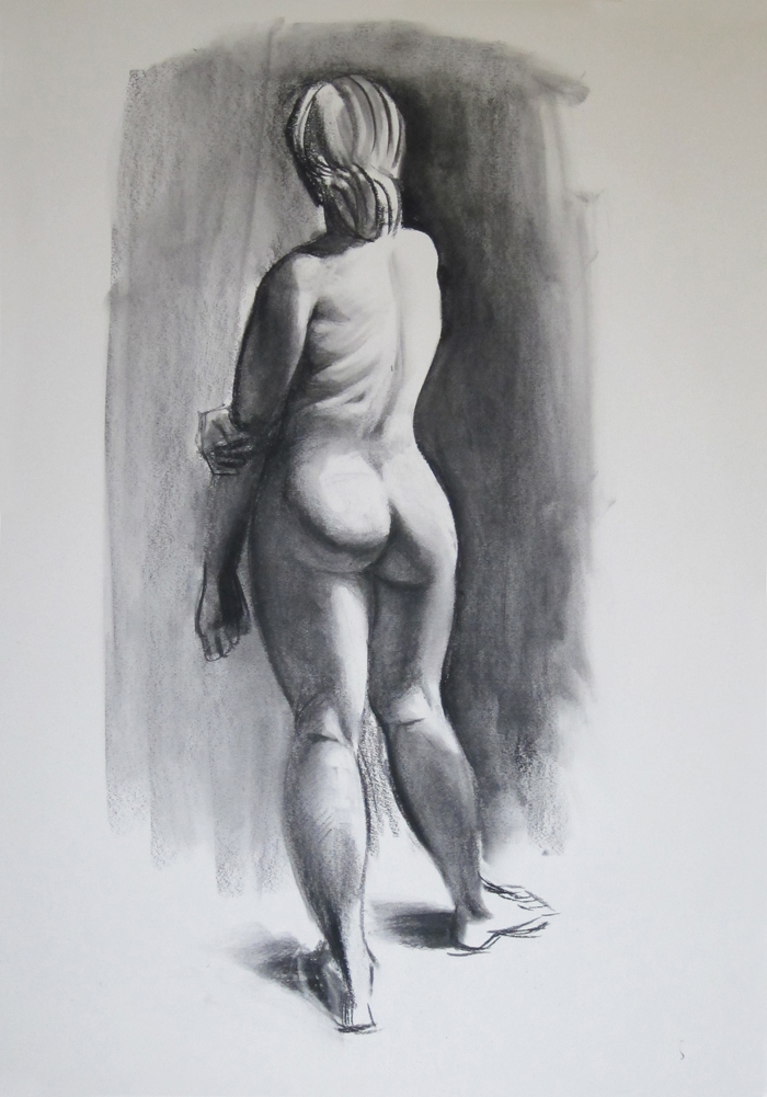 Finished Sketch of Nude from Behind