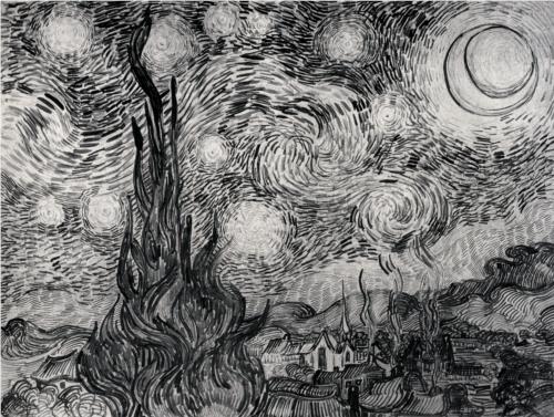 Drawing of Van Gogh's Starry Night 