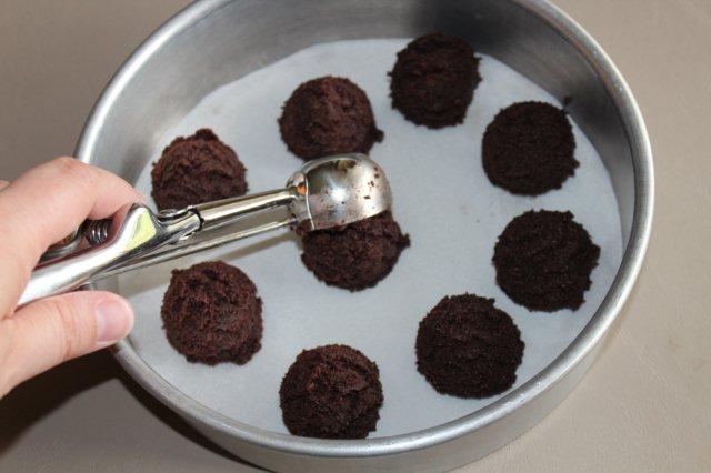 Putting Cake Pop Dough into Pan