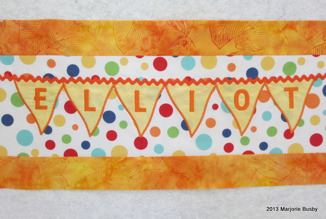 Embroidered Banner with Polka Dots