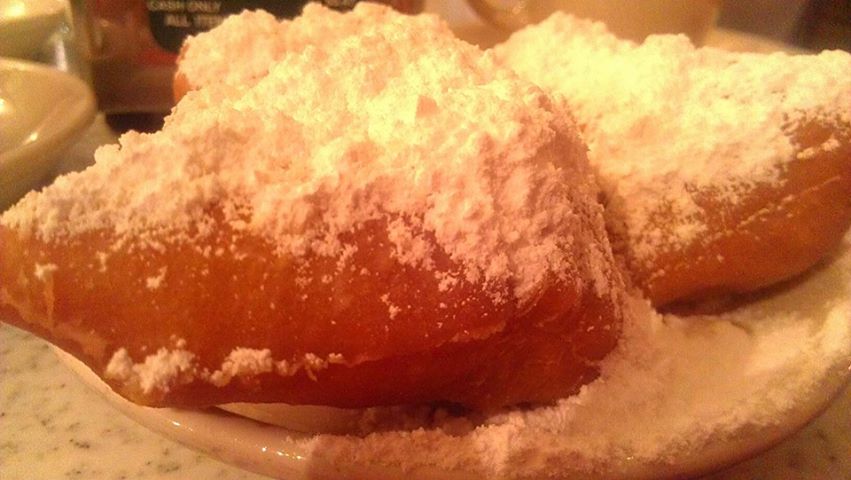 Beignets Topped with Powdered Sugar
