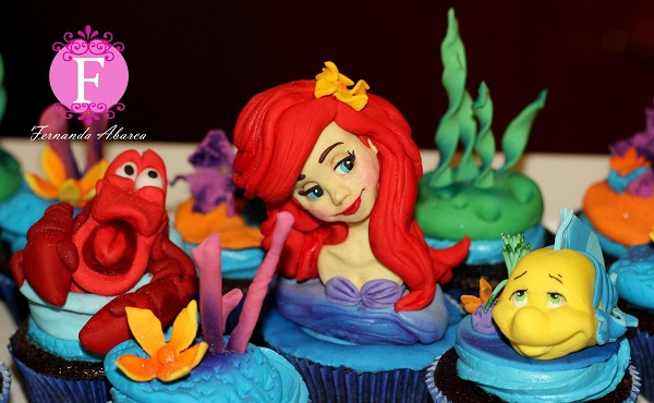 Cupcakes Featuring Little Mermaid Fondant Toppers