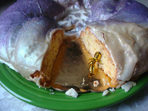 King Cake with Slice Missing