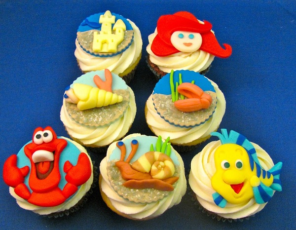 Cupcakes Featuring Little Mermaid Fondant Toppers