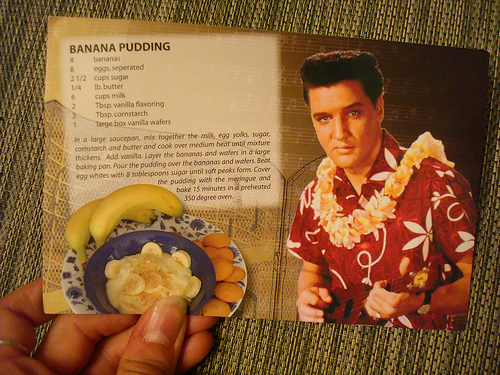 Bannana Pudding Recipe from Cookbook, Featuring Elvis