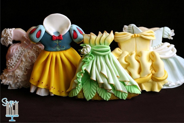 Cookies in Shape of Princess Gowns