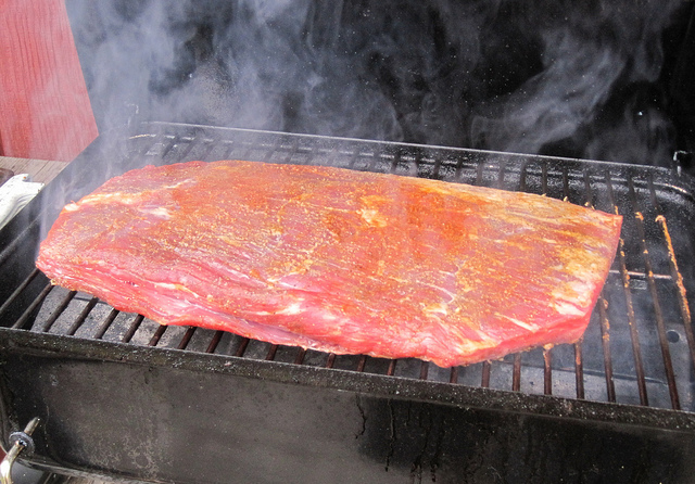 Slab of Beef Being Grilled