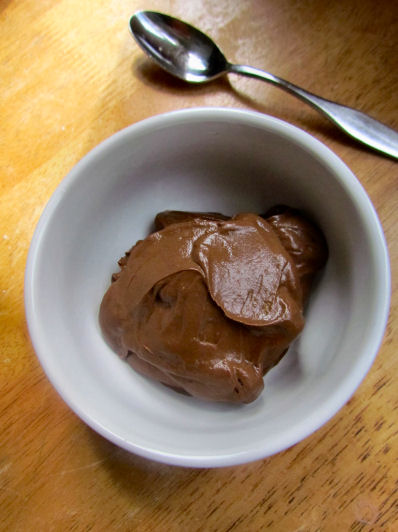 Chocolate Pudding in a White Bowl