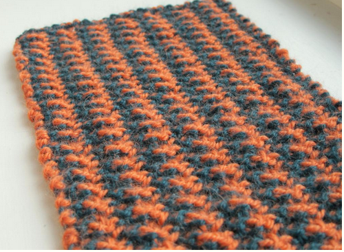 Orange and Grey Houndstooth