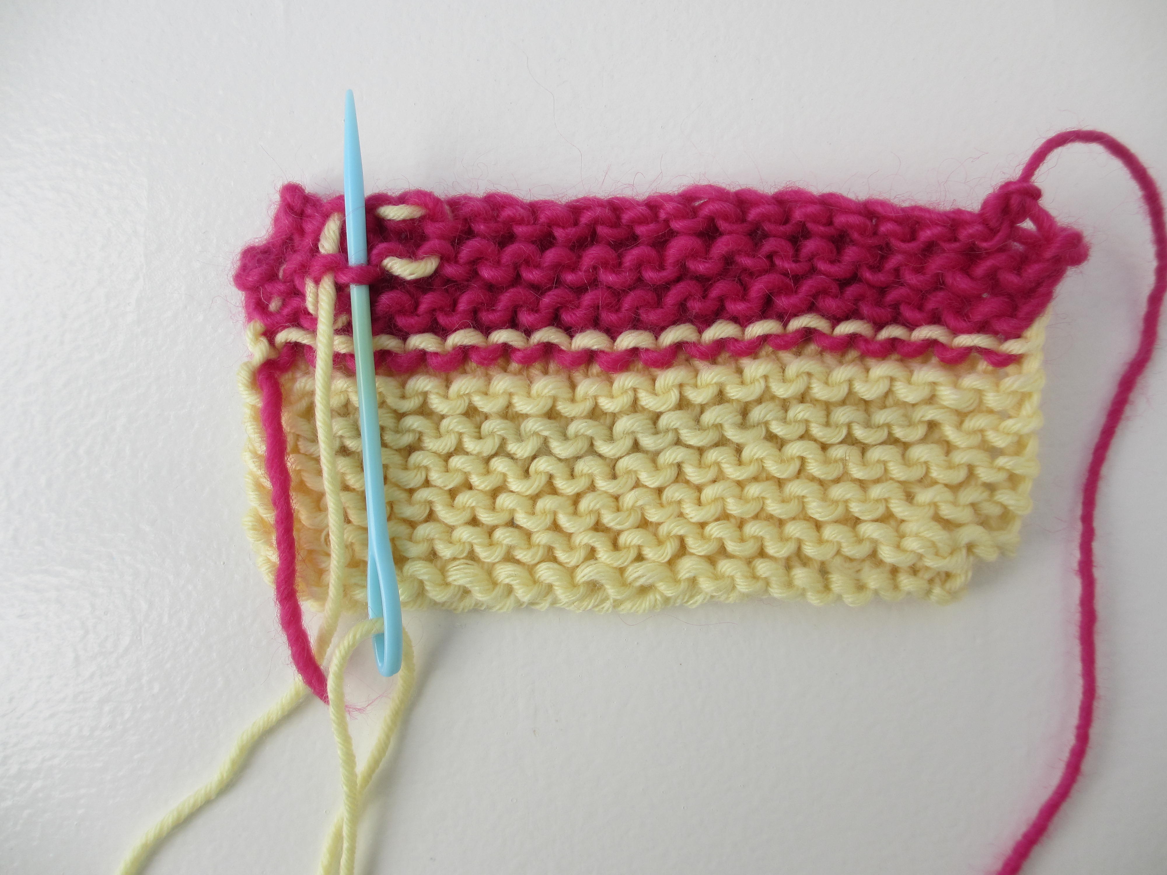 Knitting Project with Embroidery Needle