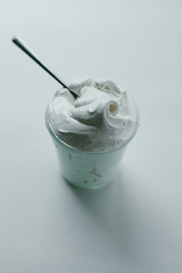 Marshmallow Fluff in Cup with Spoon