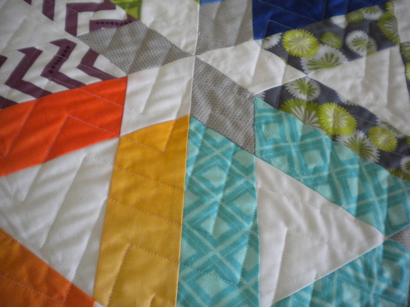 Quilt with Star and Chevron Design 