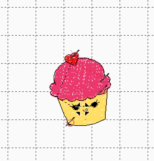 Cupcake Against Gridded Background