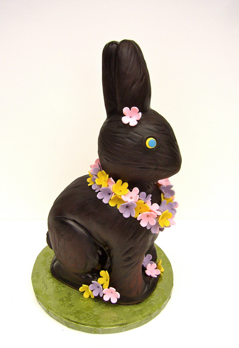 Chocolate Bunny Cake with Flower Lei