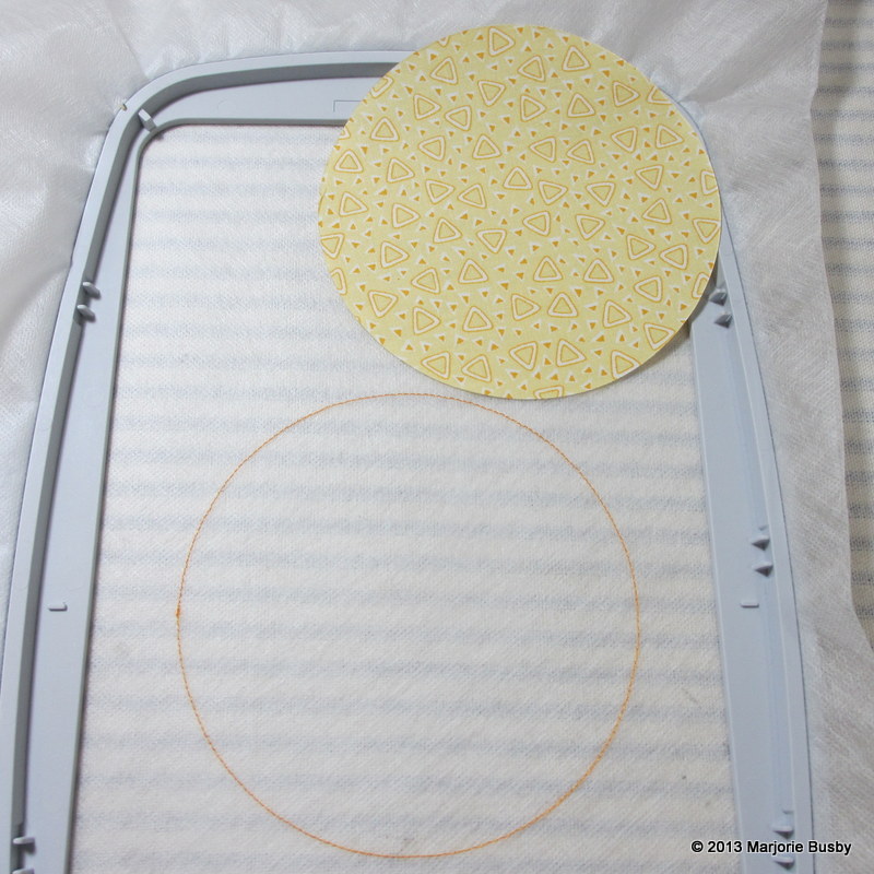 Fabric with Stitched Circle, Circle Shape