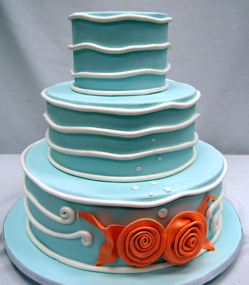 Modern Ocean Wedding Cake