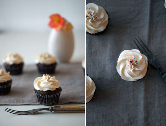 Cupcake with White Icing, Sprinkles on Top