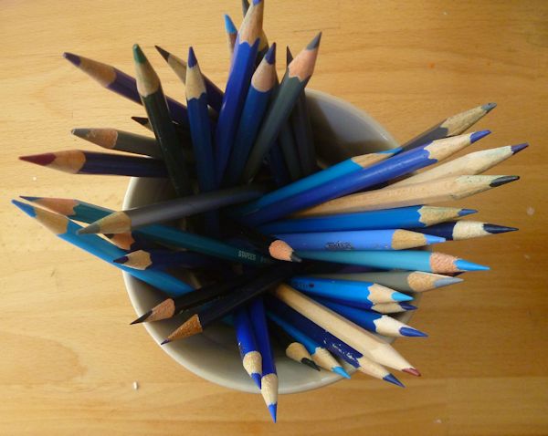 various watercolor crayons