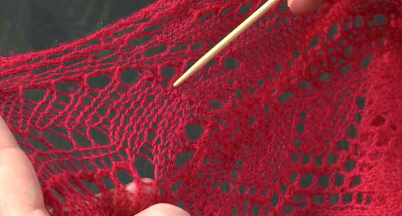 Pink Yarn in Decorative Lace Knit