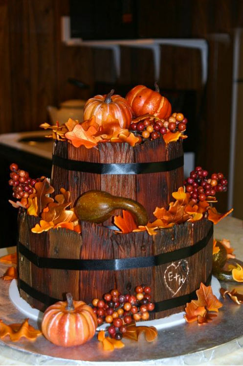 Two-Layered Cakes with Wood Texture 