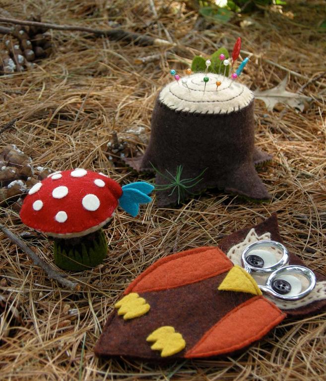 Forest-Themed Pin Cushions