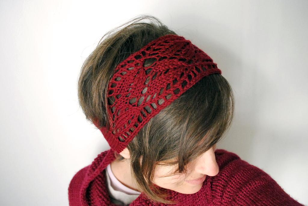 Red Knit Headband - Fall and Winter Headgear on Bluprint