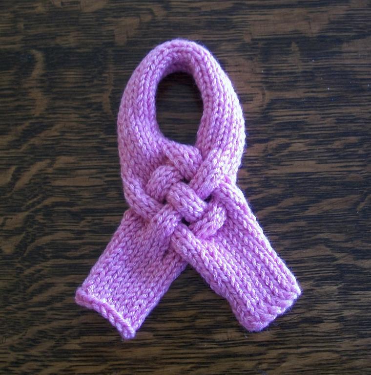 Pink Knit Interwoven Scarf