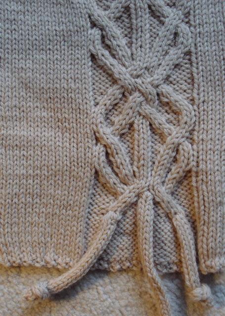 Close Up on Cable Knit Stitch in Grey Garment 