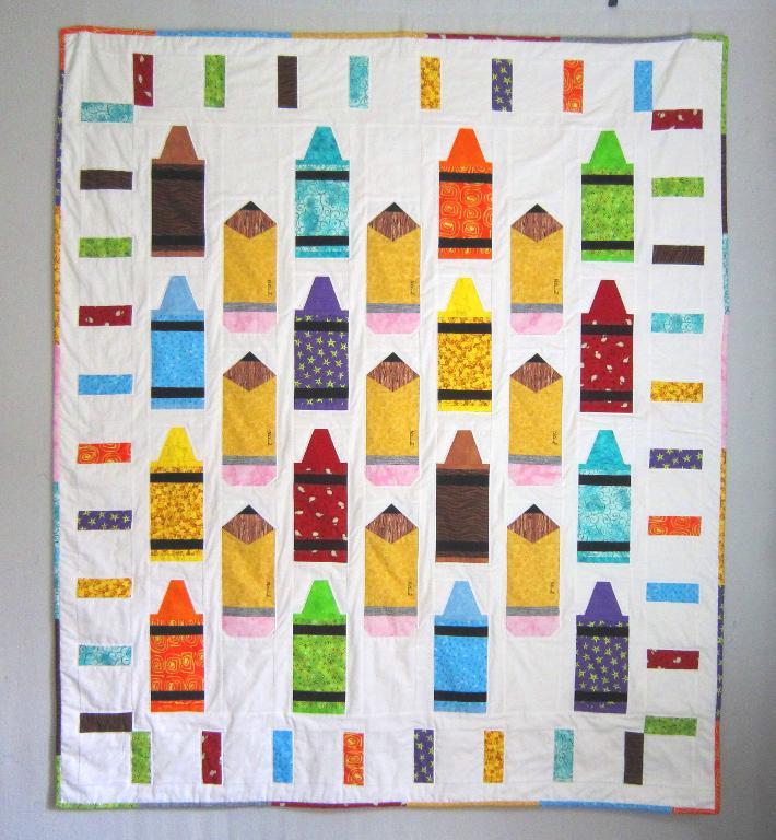 Quilt Featuring Colored Crayons