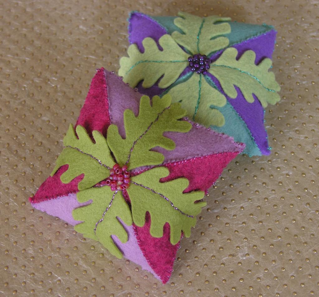 Felt Pincushions with Leaf Designs